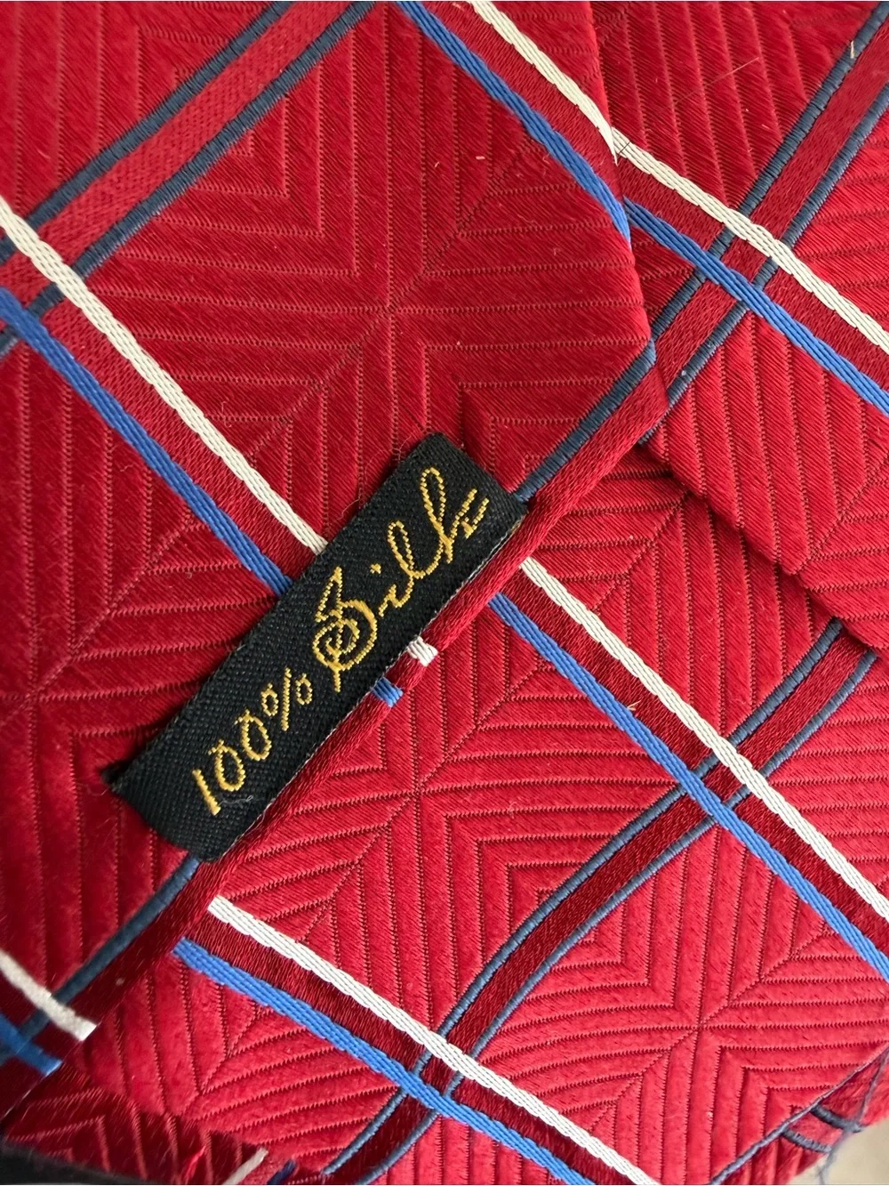 Vintage Eagle Shirtmakers Boys Silk Tie Red Blue Plaid 41” Preppy